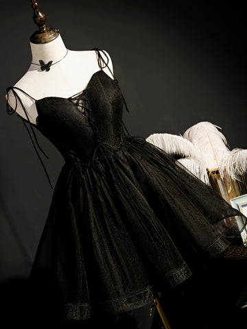 Little Black Hoco Dress Short Homecoming Dresses HZ1023